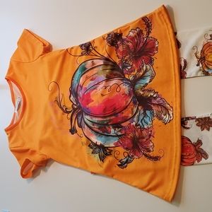 Girls pumpkin tunic and leggings set